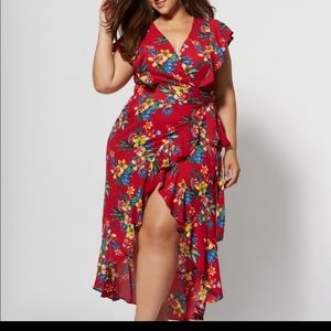 FTF Floral Wrap Dress